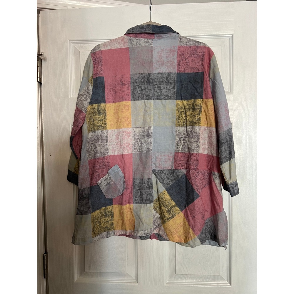 John Mark Button Down Tunic 100% Cotton Multicolo… - image 2